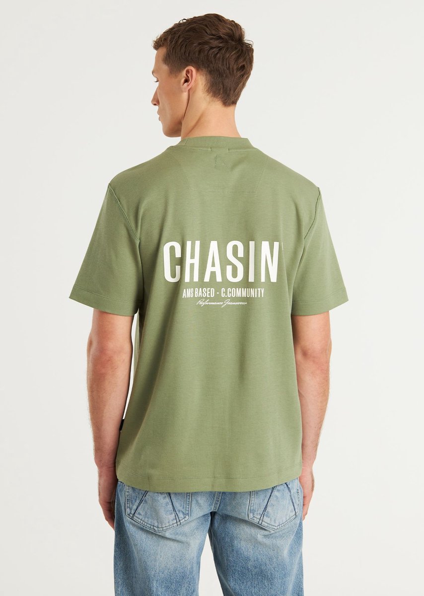 CHASIN' Shirt Heren - Loose Fit T-Shirt Afdrukken - Mayor - Groen
