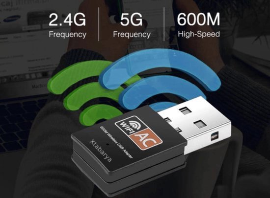 Xtabarya 600Mbps USB Wifi Adapter - 2.4Ghz & 5Ghz - Plug & Play van Xtabarya — afbeelding 4