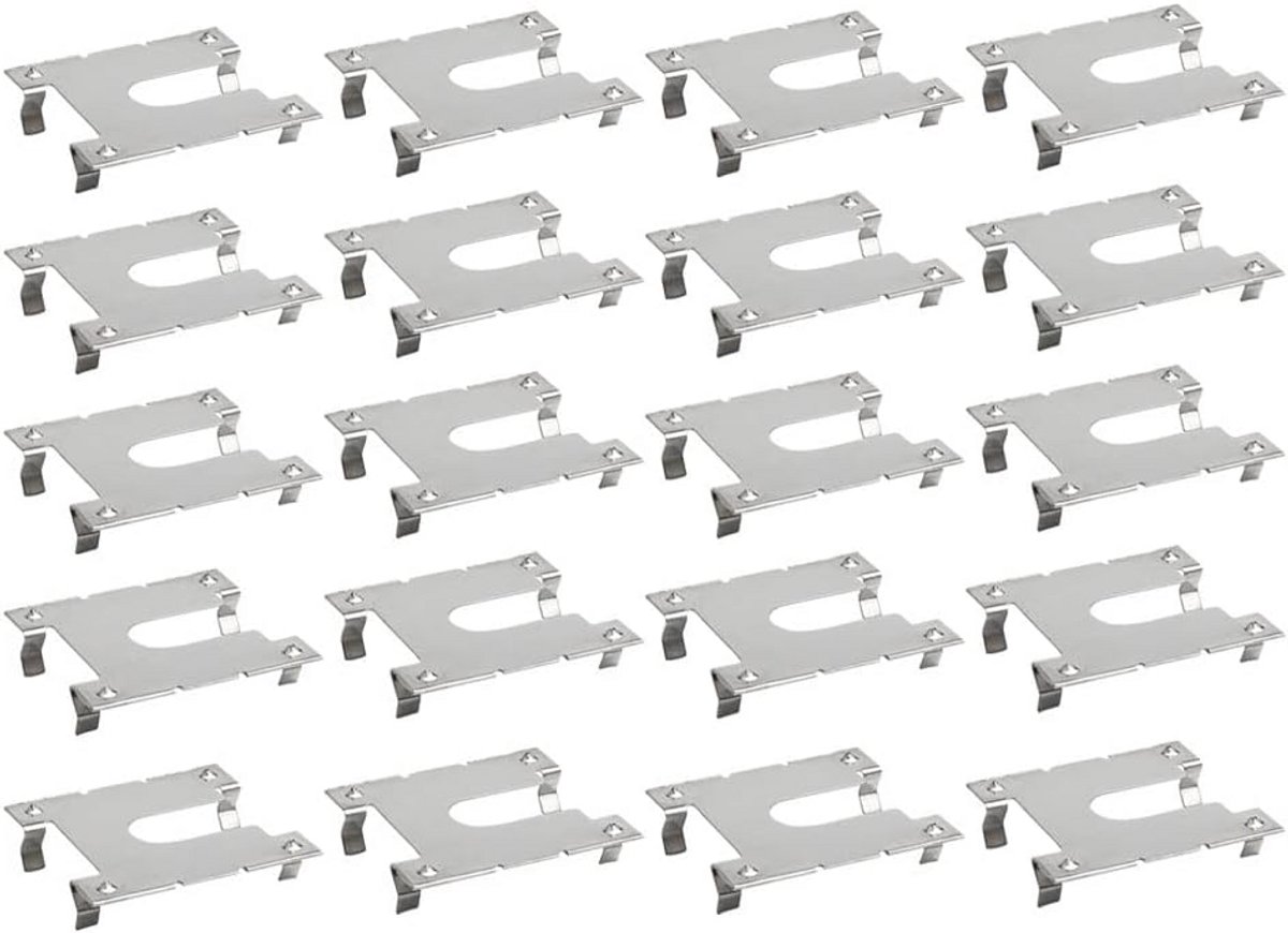 20 Stuks Aarde Plaat Aarding Clip voor Zonnepanelen - Roestvrij Staal - PV Dak Fitting