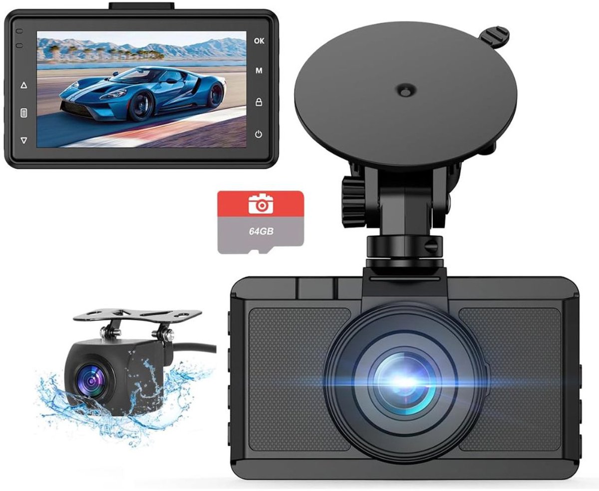 ApexArte® Dashcam voor Auto - Dualdashcam Voor en Achter - Full HD - 1080