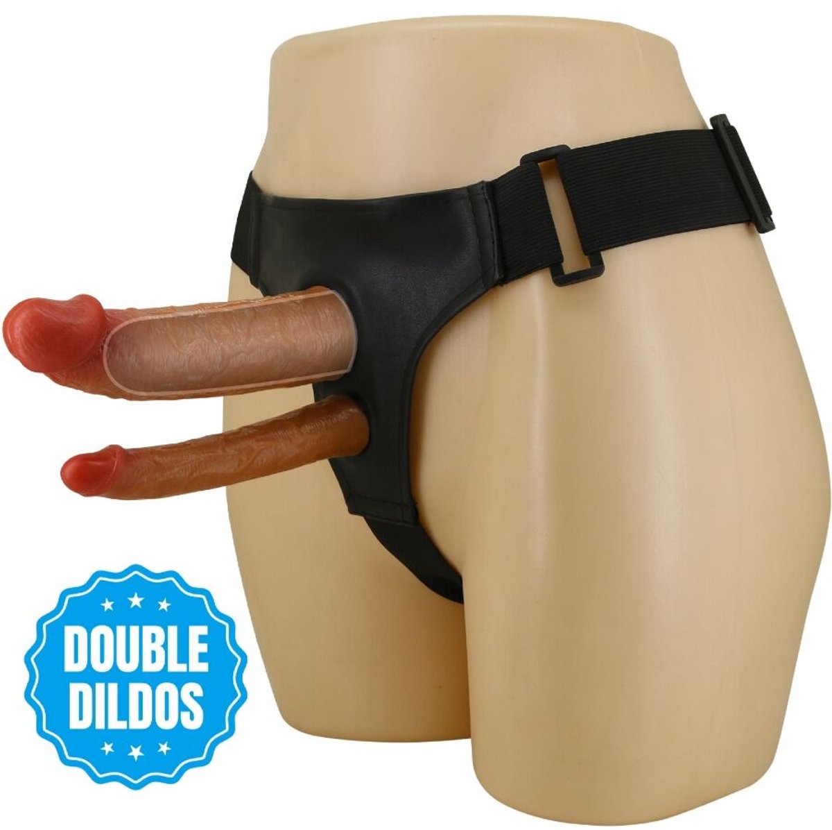 PRETTYLOVE Keaven Strapon With Hollow Double Dildo
