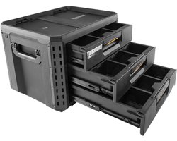 Toughbuilt StackTech TB-B1-D-70-3 XL gereedschapskoffer met 3 laden 53 x 40 x 39 cm + 22x scheidingswand