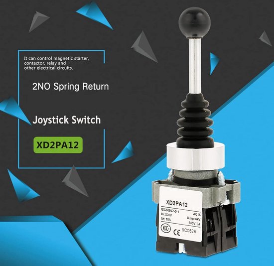 Joystick Switch 2NO 2-standen kortstondige joystick met veerretour voor XD2PA22CR