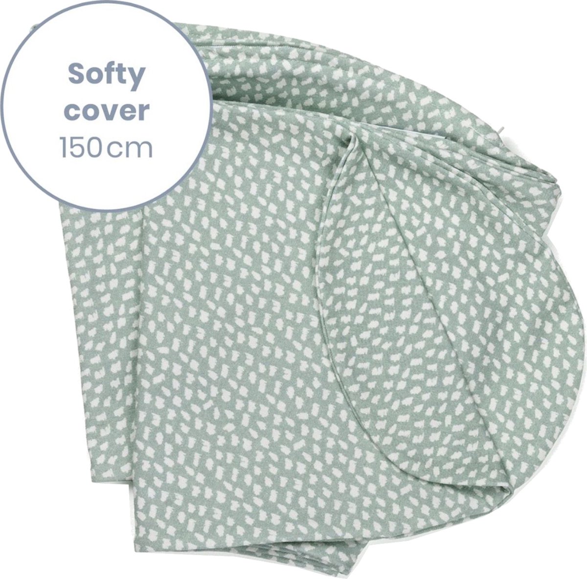 Goedkoopste Doomoo Softy Hoes – Vervanghoes voor Voedingskussen Softy – Biologisch katoen – 150 cm – Cloudy Kaki