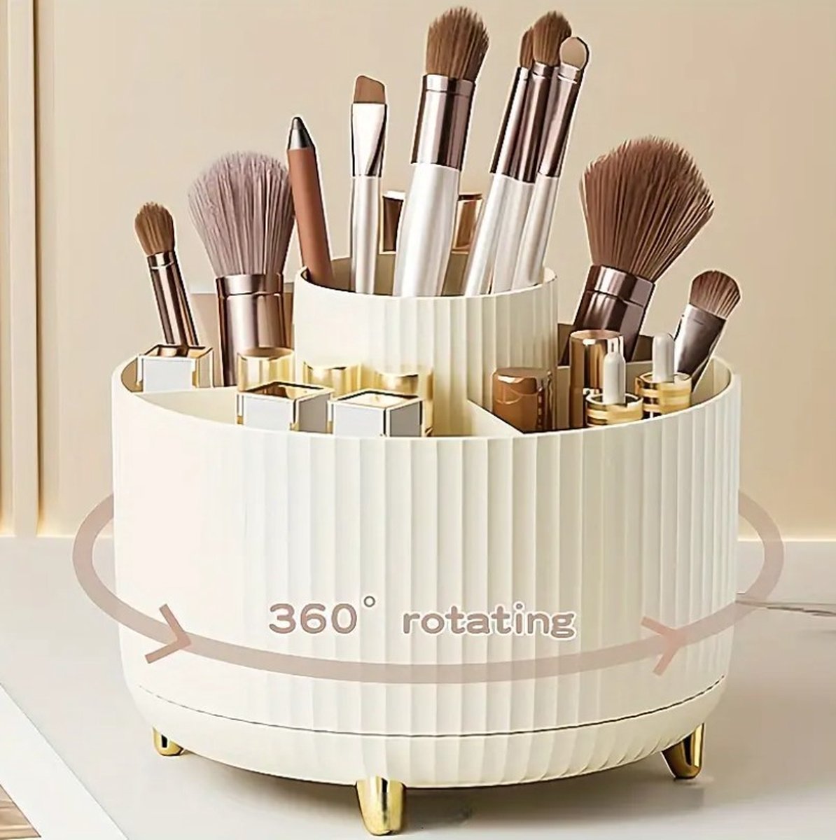 Cosmetische organizer met spiegel voor kaptafel, badkamer en slaapkame