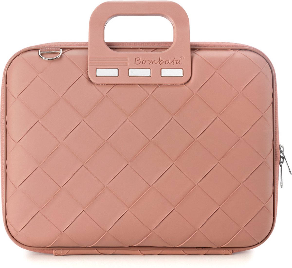 Bombata Intrecciato 13 / 14 inch Laptoptas Dames - Vlechtpatroon - Lichtroze