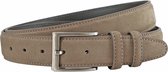 Riem homme en cuir suédé Landley - Riem en Pantalon - Ceinture de pantalon homme - Taupe - Longueur totale 120 cm / Taille de ceinture 105