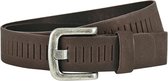 Landley Leren Geperforeerde Sleufjes Riem voor Dames en Heren - Breedte 4 cm - Unisex Ceintuur - Echt Leer - Bruin - Lengte totaal 105 cm / Riemmaat 85