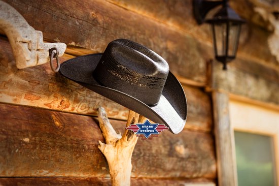Chapeau western Chapeau de paille Stars&Stripes chapeau d'été ASHTON BLACK taille 56