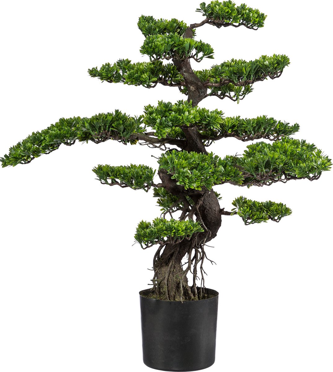 Kopu Kunstplant Bonsai 75 cm - in zwarte Pot - Bonsai boompje Groen