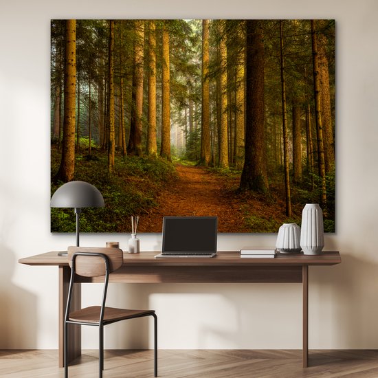 Tableau aluminium 160x120 cm - Décoration murale métal - Forêt - Nature - Arbres - Paysage - Feuilles - Décoration murale métal salon - Décoration industrielle - Photo sur dibond - Accessoires industriels chambre