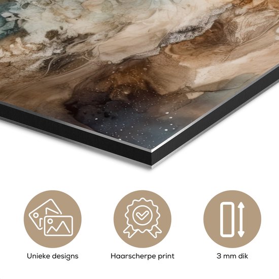 Tableau aluminium 100x150 cm - Décoration murale métal - Abstrait - Beige - Peinture - Art - Nature - Fleurs - Décoration murale métal salon - Décoration industrielle - Photo sur dibond - Accessoires industriels chambre