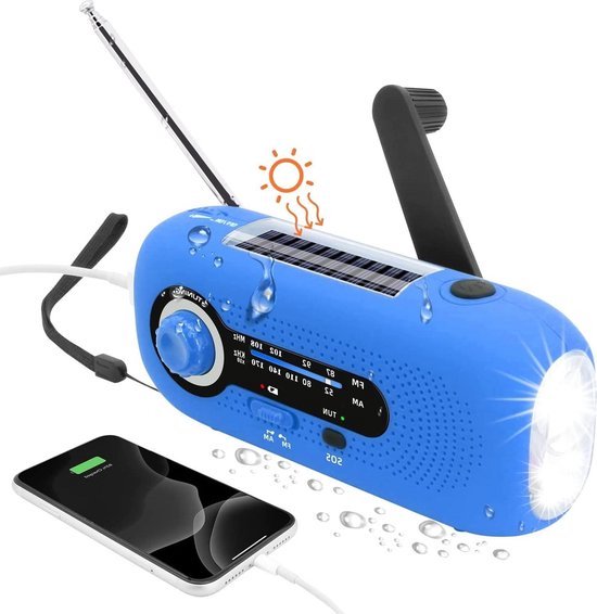 Noodradio - AM/FM - Zonne-energie & Handzwengel - 2000 mAh Powerbank