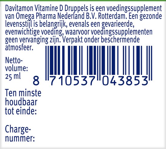 Davitamon Vitamine D Druppels - Vitamine D olie voor baby’s en kinderen - met zonnebloemolie - 100% natuurlijk