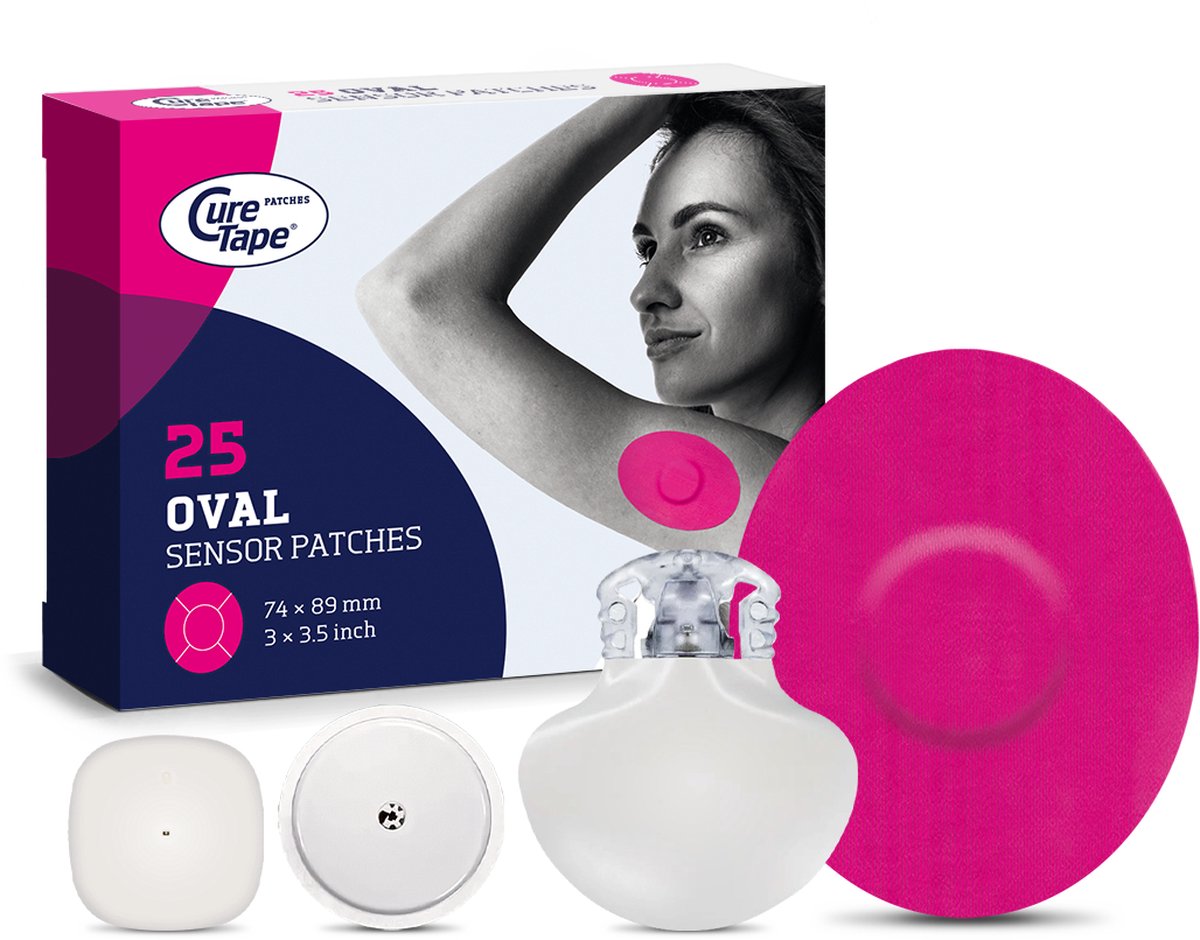 Goedkoopste CureTape Patches - Sensor Pleisters - Roze - Pleisters voor Freestyle Libre, Dexcom en Medtronic Guardian sensoren - 25 Stuk(s