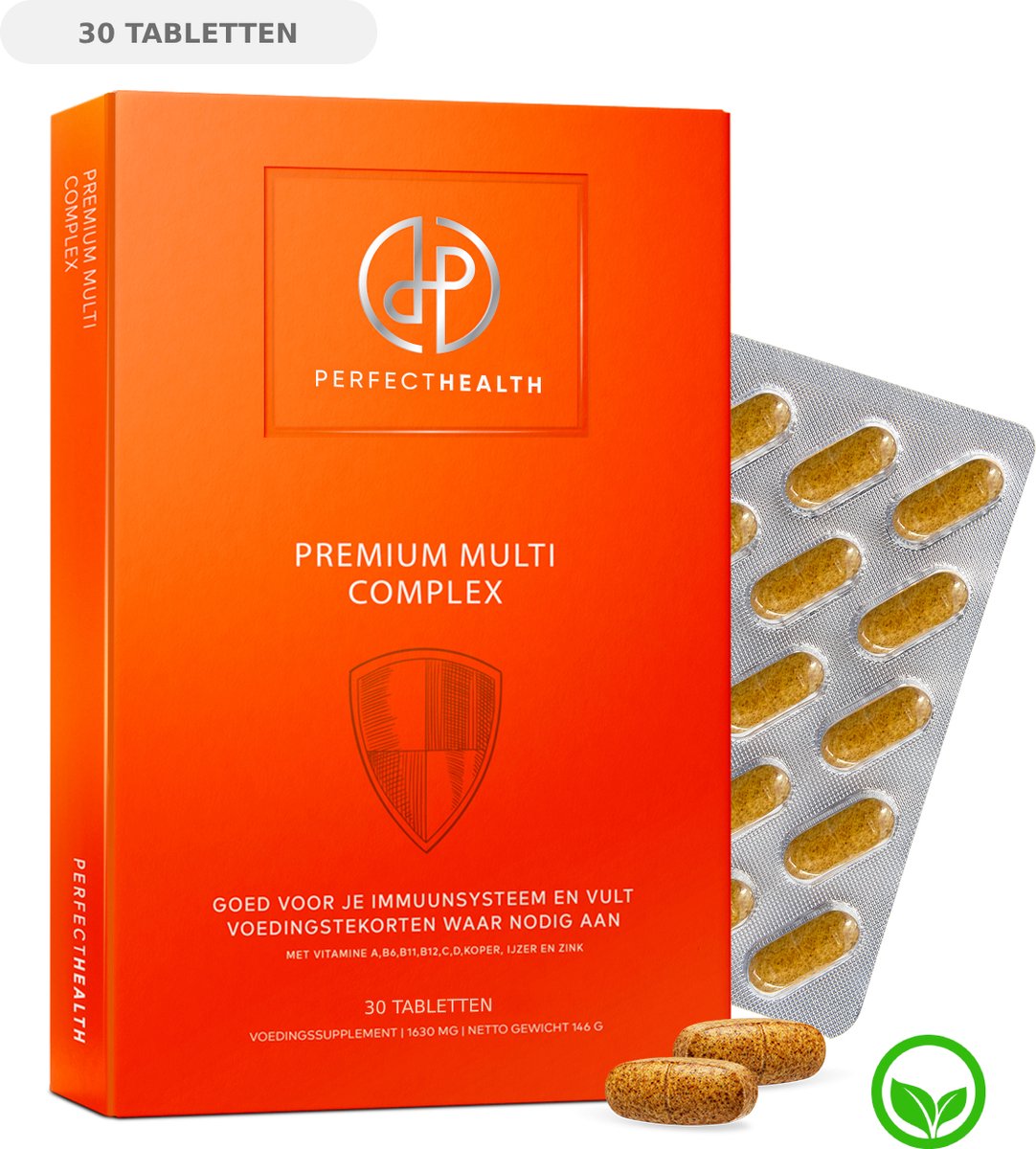 Goedkoopste Perfect Health - Multivitaminen en Mineralen Volwassenen - Hoge Dosering 400mg - Goed voor Weerstand en Immuunsysteem - 30 Organische Tabletten