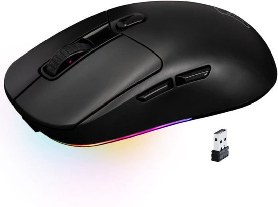 Competitieve gamingmuis - Bedraad of draadloos - The G-Lab - KULT-TITAN - RGB - 12000 DPI - Zwart