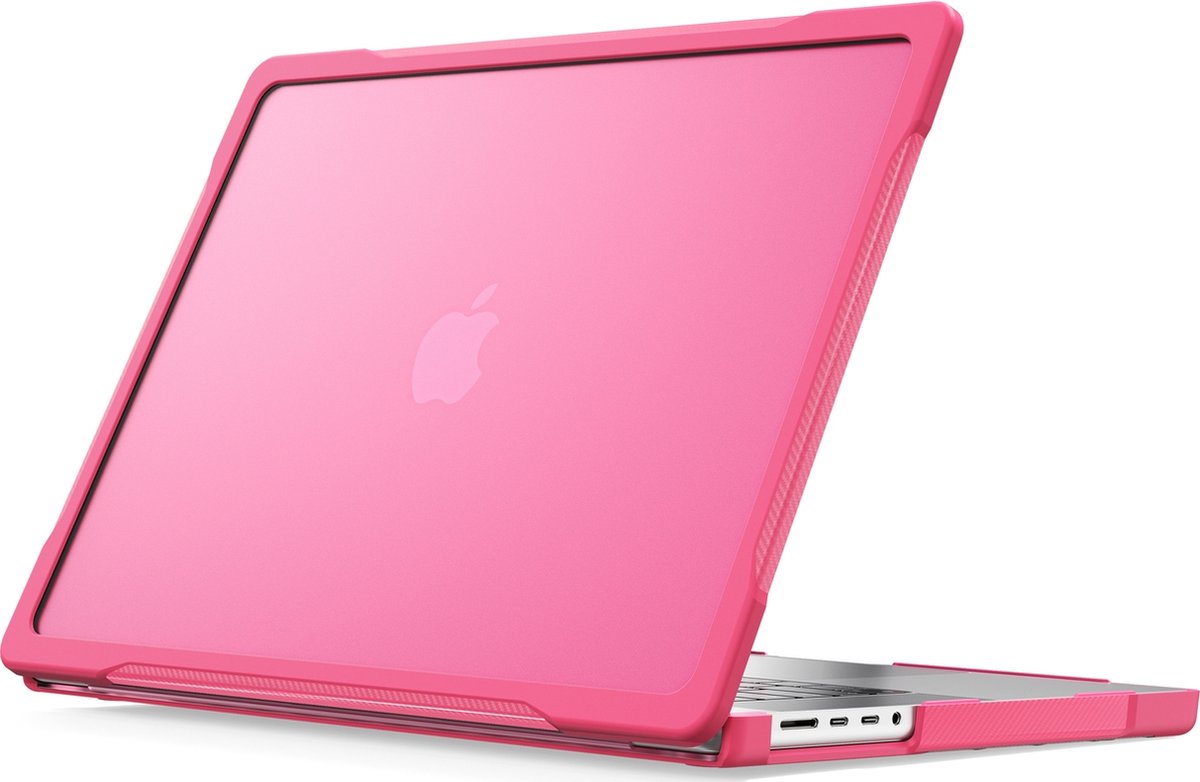 Mobigear Laptophoes geschikt voor Apple MacBook Pro 16 Inch (2021-2024) Hoes Hardshell Laptopcover MacBook Case | Mobigear Shockproof Pro - Roze - Model A2485 / A2780 / A2991 / A3186