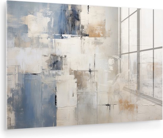 MuchoWow® Peinture sur verre 90x60 cm - Peinture sur verre acrylique - Aquarelle - Abstrait - Art - Photo sur verre - Décoration murale salon - Décoration murale chambre - Peintures