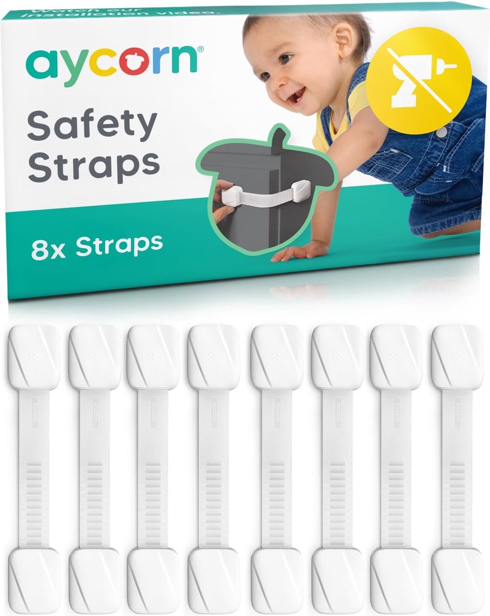 AYCORN Zelfklevend Kinderslot Kastjes voor Baby Veiligheid - 8 Stuks - Kinderbeveiliging Kasten & Lades - Kastsloten – Wit