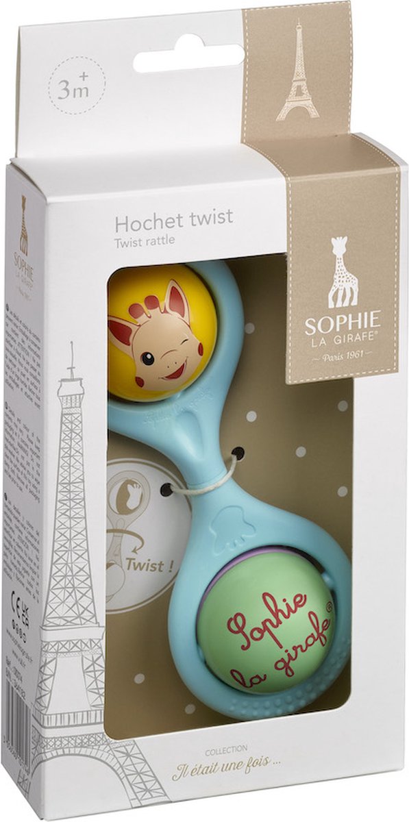 Sophie de giraf Twist Rattle Blauw - Rammelaar met Draaibare Ballen en Tinkelende Belletjes - Kraamcadeau - In Luxe Geschenkdoosje van Sophie de Giraf. — afbeelding 3