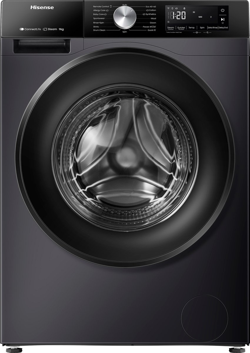 Hisense WF3S9043BB3 Wasmachine Zwart