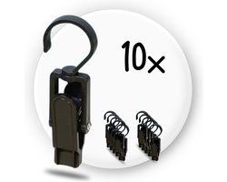 Wasknijpers - Knijpers - Met haak - Anti slip - Speciaal type - Mat zwart - Droogrek knijpers - 360 graden draaibaar - Wasrek knijpers - Binnen en buiten