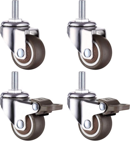 COSYLAND Zware wielen 50 mm, draagkracht tot 320 kg, 4 x rem, extra