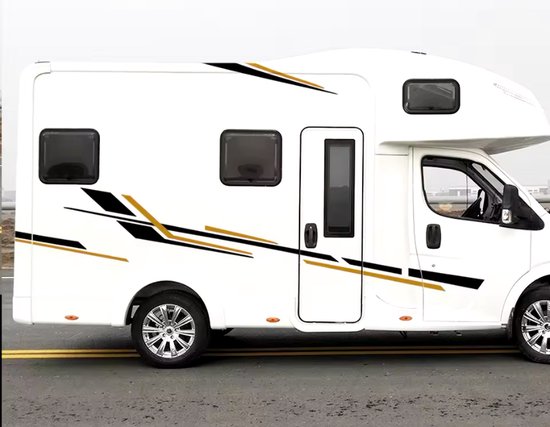 Foto: 6 stuks camper strepen vinyl stickers voor camper horsebox caravan rv auto tuning accessoires grafische auto decoratie stickers