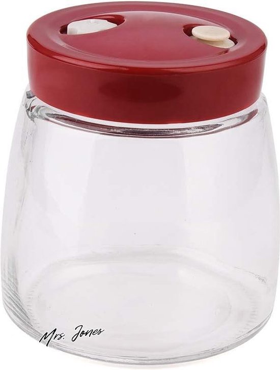 ZHOUXIAO Rode augurk pot keramische pot met deksel,Traditionele Chinese gistingskit Crock met waterafdichting Airlock deksel, Fermentatiepot voor Kimchi, Zuurkool, Kombucha Jar 2.5KG