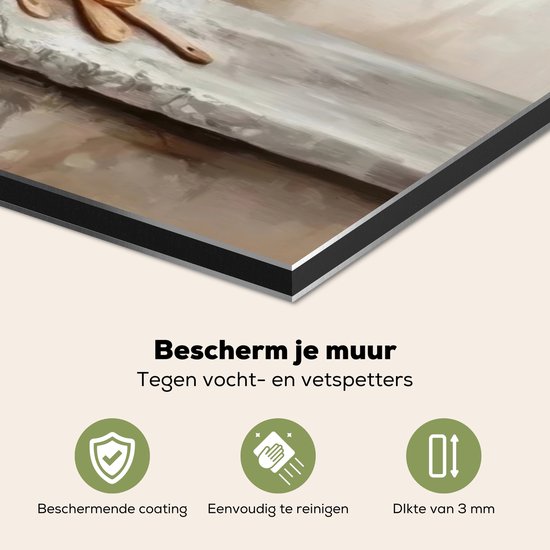 Crédence de Cuisinière en Aluminium 100x50 cm - Fruits - Herbes - Rural - Écran Pare-éclaboussures pour Plaque de Cuisson - Protection Murale