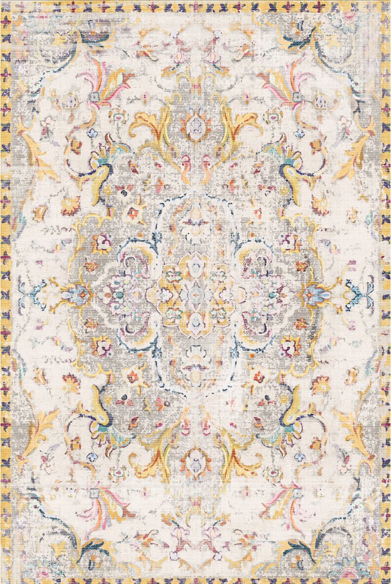 Bamyum Renne Bedrukt Tapijt Chenilleprint Machine Made 120 x 180 cm, Vintage Tapijt Slaapkamer, Antibacterieel Antislip Ondervloer Keukentapijt