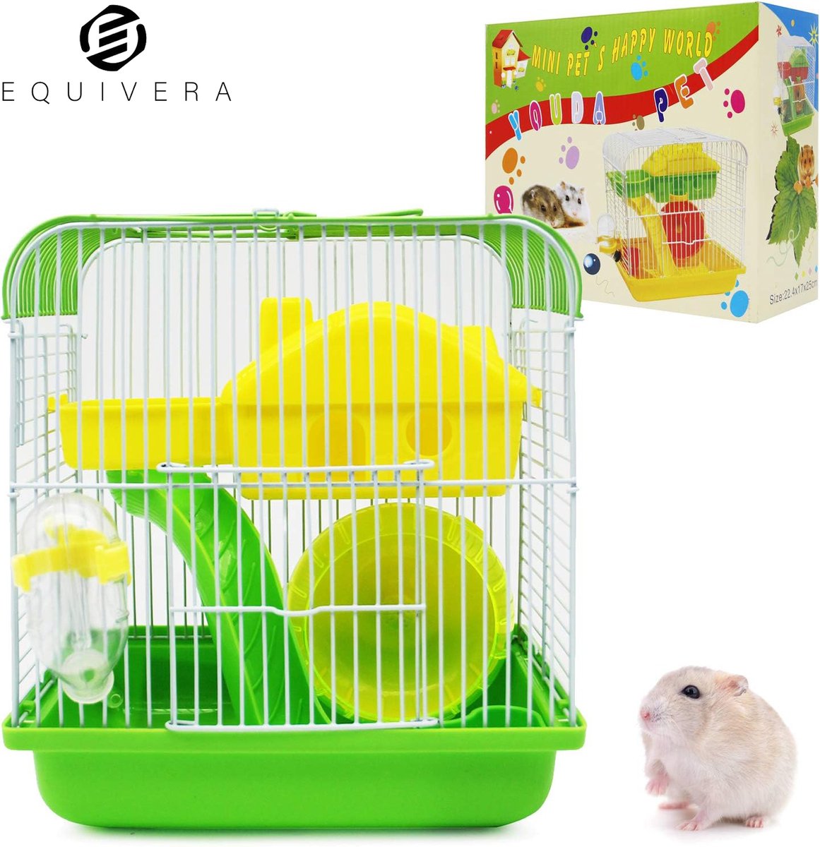 Equivera Hamsterkooi – Hamster – Hamster Kooi – Kooi voor Hamster – Hamster Huisje – Hamsterhuisje