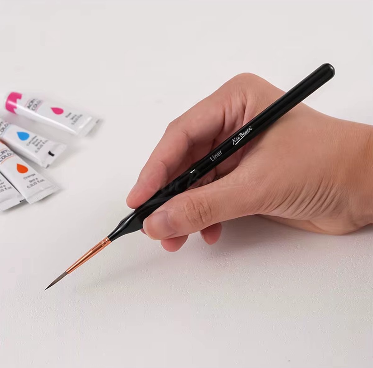 11 stuks fijne detailpenselenset, miniatuurkwast, wolfshaarkwast, extra fijne kwast voor acryl, olie, gouache, aquarel, nailart, detailschilderijen, modelleermodellen, waterverf, miniaturen (zwart