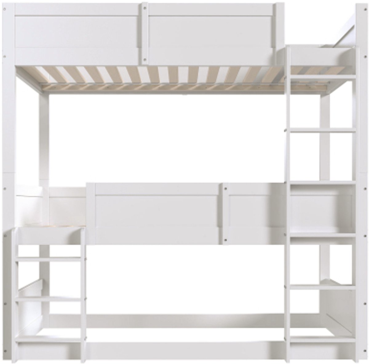 Gotagee Driepersoonsbed Stapelbed 90x200 cm, hoogslaper, hoog hekwerk design, kinderbed, h