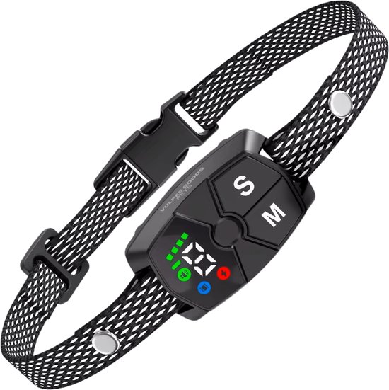 Vulpes Goods® Anti Blafband Mini Pro - Opvoedingshalsband Zonder Schok - Anti Blaf Apparaat voor Kleine Honden - LED display - Waterdicht - Oplaadbaar - Vibratie en Audio