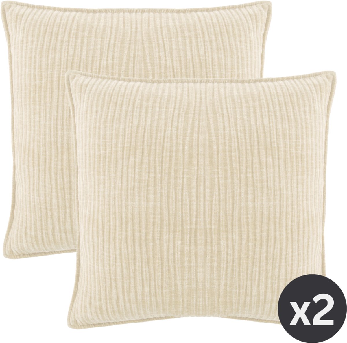 Tiseco - Kussen (gevuld) JULIETTE - Woonkamer - 45x45 cm - Ivoor