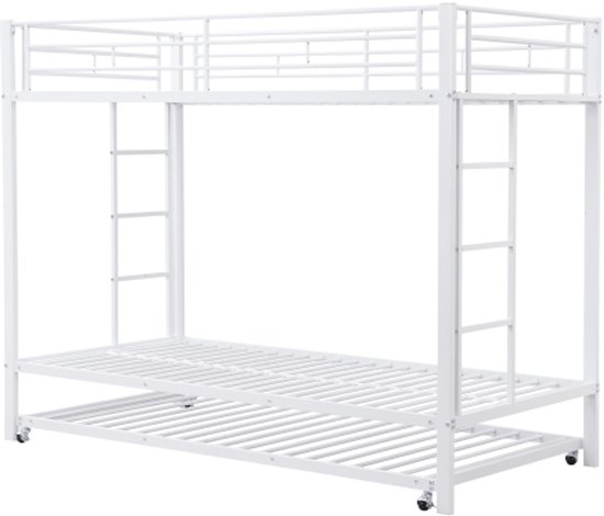 Moimhear Bed Structure, Metal Bed, 90 x 200 cm, Iron Bed, Loft Bed with