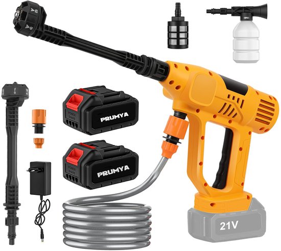 Hogedruk Waterkanon 65Bar Draadloze 6-in-1 Spuitpistool – 20000mAh Auto Wasmachine & Tuin Schoonmaak – Compatibel met Makita 18V – Inclusief 2x Accu + Oplader