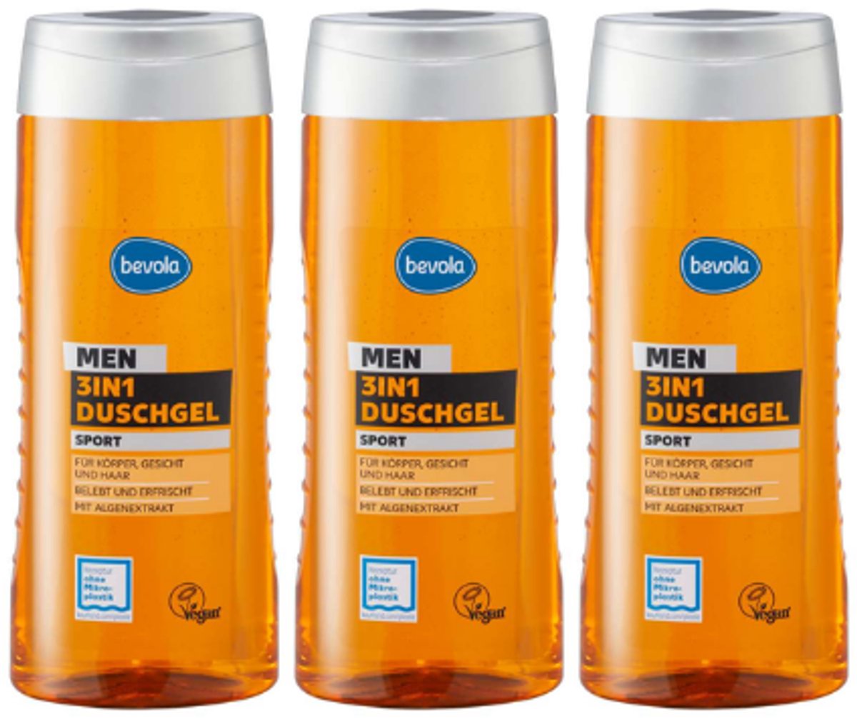 Bevola Men 3-in-1 Douchegel Sport | 3x 300 ml Multipack - Verfrissende Douchegel voor Mannen - Douchegel met Algenextract