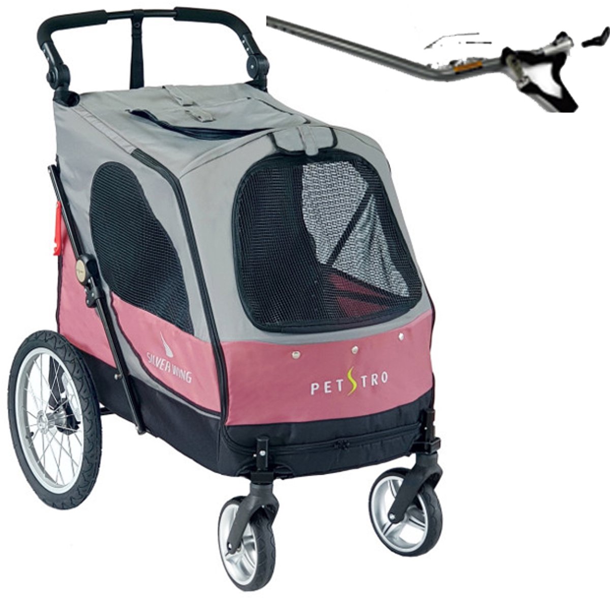 Fietskar + Jogger functie Petstro XL tot 55 kg Roze