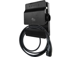 EVHUB laadpaal type 2 met pasjessysteem - (3,7-11kW) (16A) met laadkabel 12 meter - zwart (LP-PVIOJMP71J)