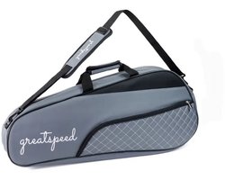 Livano Padeltas - Padel Tas - Tennistas - Tennis - Rugzak - Hoes - Heren - Dames - Zak - Zwart/Grijs