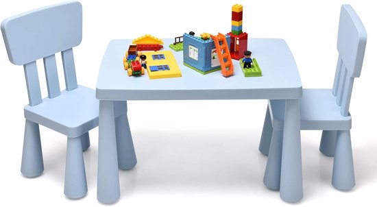 Kinderzitgroep Kindertafel, 2 Kinderstoelen 1 Tafel Kinderzitgroep Van MDF Van De Kwaliteit P2 Kindertafelset Stabiel Kindermeubel Met Dubbelzijdig Tafelblad En Opbergdoos Kindermeubelset P 010559077695