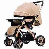 Bol.com Mookes Opvouwbare kinderwagen Sit & Lie Draagbare 360 ° draaibare voorwiel Trolley Grote tweeweg-wandelwagen met zonnesc... aanbieding