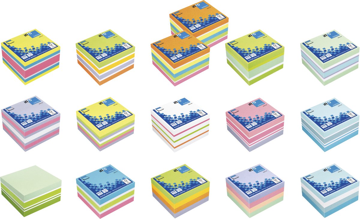 Info Notes - sticky notes - notitieblaadjes - assorti 16 stuks in actiebox - IN-ACTIEBOX1