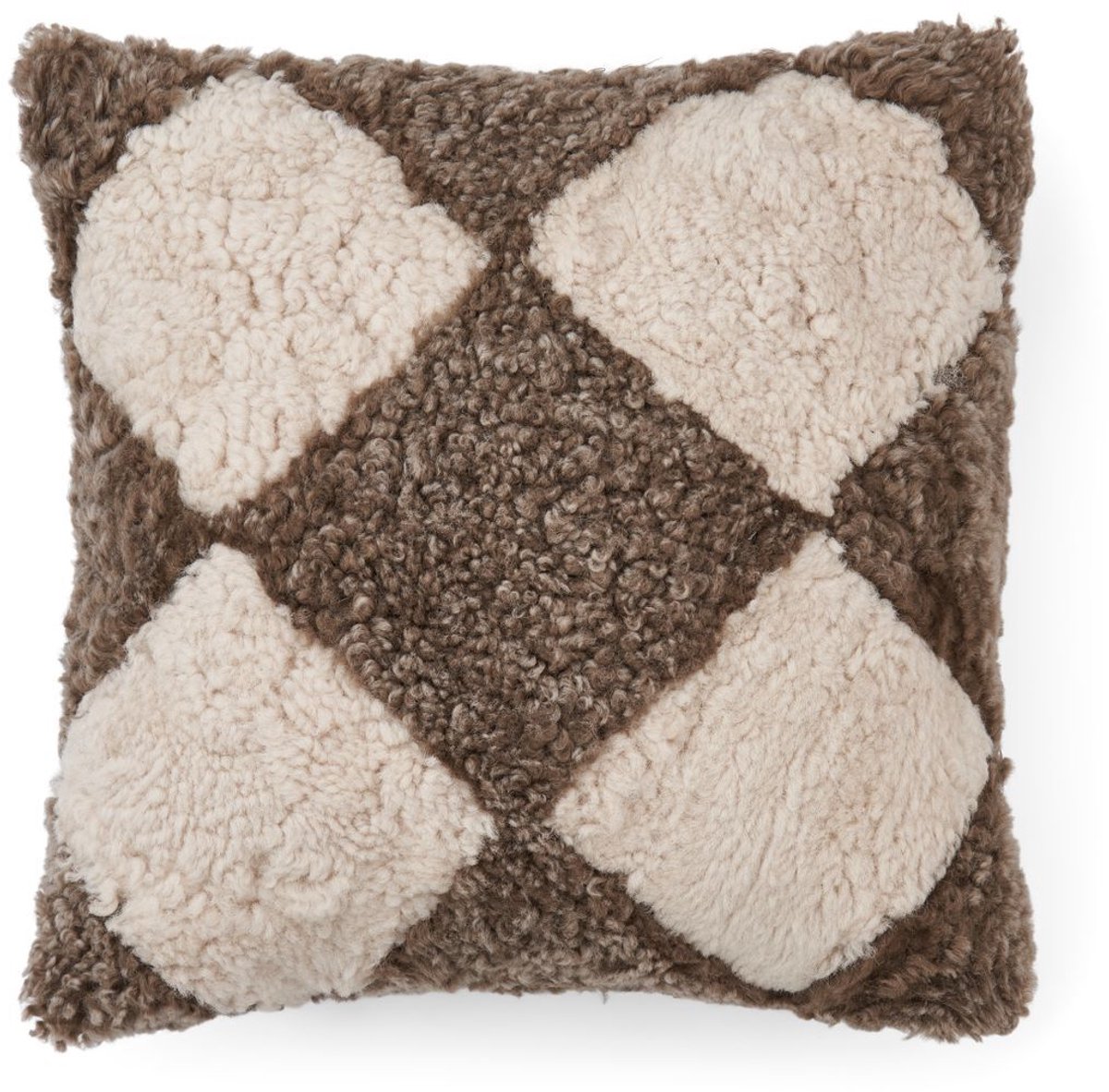 Sheepskin House Kortharig Curly Schapenvacht Kussen - 40x40 cm Taupe/Pearl
