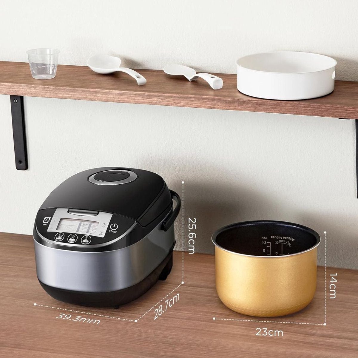 Slowcooker met Timer - Keramische Binnenpan - Hotpot - Rijstkoker met Stoom- en Warmhoudfunctie - Multicooker met Antiaanbaklaag Binnenpan - Geborsteld Zwart – foto 6