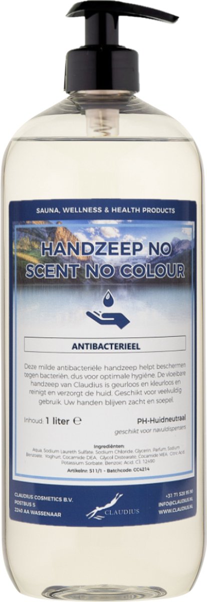 Goedkoopste Handzeep No Scent, No Colour 1 liter - met gratis pomp