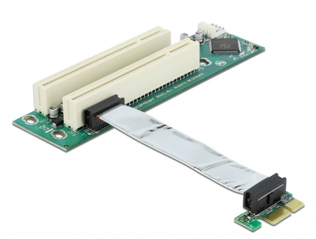 Delock - Riser Karte PCI Express x1 - 2 x PCI 32 Bit 5 V
